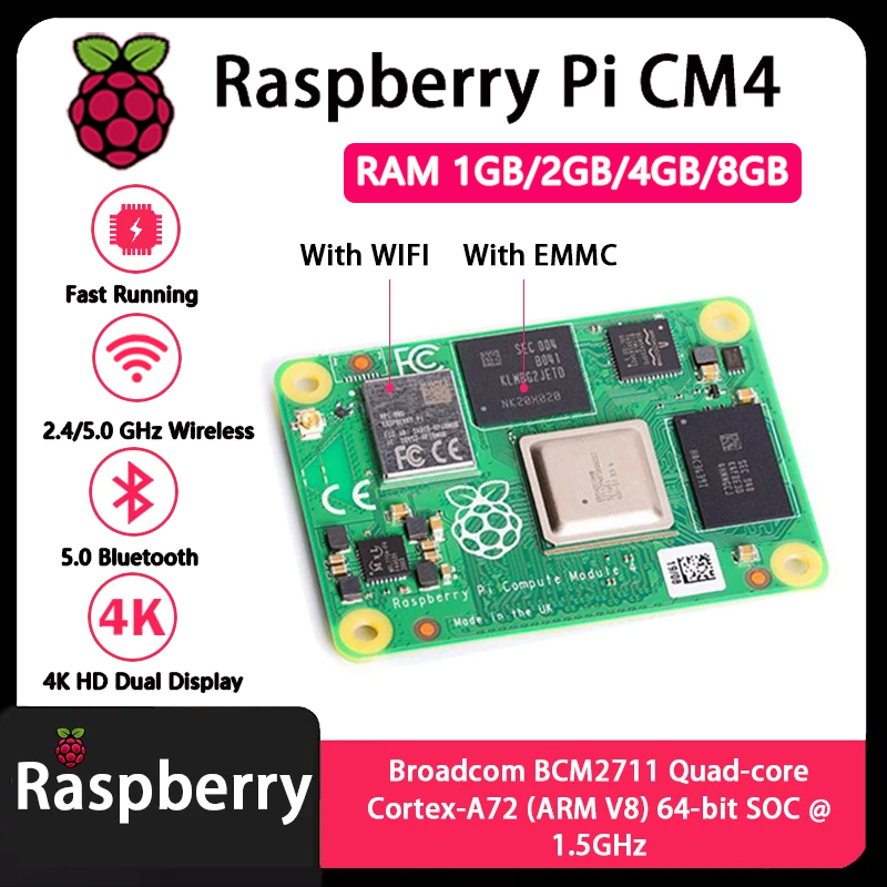 Raspberry Pi CM4, các phiên bả - đánh giá và giá Compute Module 4 32Gb Wifi