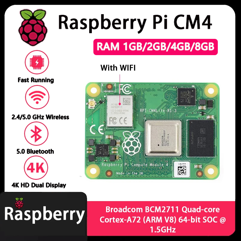 Raspberry Pi CM4, các phiên bả - đánh giá và giá Compute Module 4 32Gb Wifi